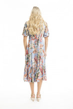 Load image into Gallery viewer, Orientique Luzon Midi Crossover Dress Printed colour back shot

