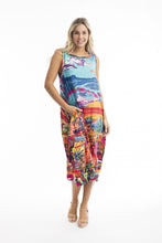 Load image into Gallery viewer, Orientique Ocampo Layered Dress with Round Neckline Printed colour front shot
