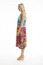 Load image into Gallery viewer, Orientique Ocampo Layered Dress with Round Neckline Printed colour side shot
