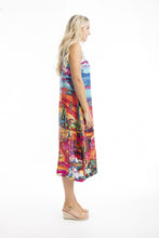 Load image into Gallery viewer, Orientique Ocampo Layered Dress with Round Neckline Printed colour side shot
