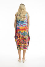 Load image into Gallery viewer, Orientique Ocampo Layered Dress with Round Neckline Printed colour back shot
