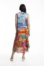 Load image into Gallery viewer, Orientique Ocampo V Neckline Sleeveless Dress printed colour back shot
