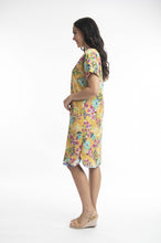 Load image into Gallery viewer, Orientique Parnera Short Sleeve Reversible Shift Dress printed colour side shot
