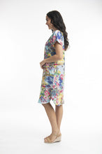 Load image into Gallery viewer, Orientique Parnera Short Sleeve Reversible Shift Dress printed colour side shot
