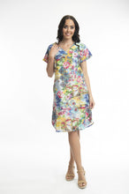 Load image into Gallery viewer, Orientique Parnera Short Sleeve Reversible Shift Dress printed colour front shot

