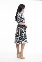 Load image into Gallery viewer, Orientique Poplin Print Dress Black colour side shot

