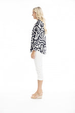 Load image into Gallery viewer, Orientique Poplin Print Shirt Black colour side shot
