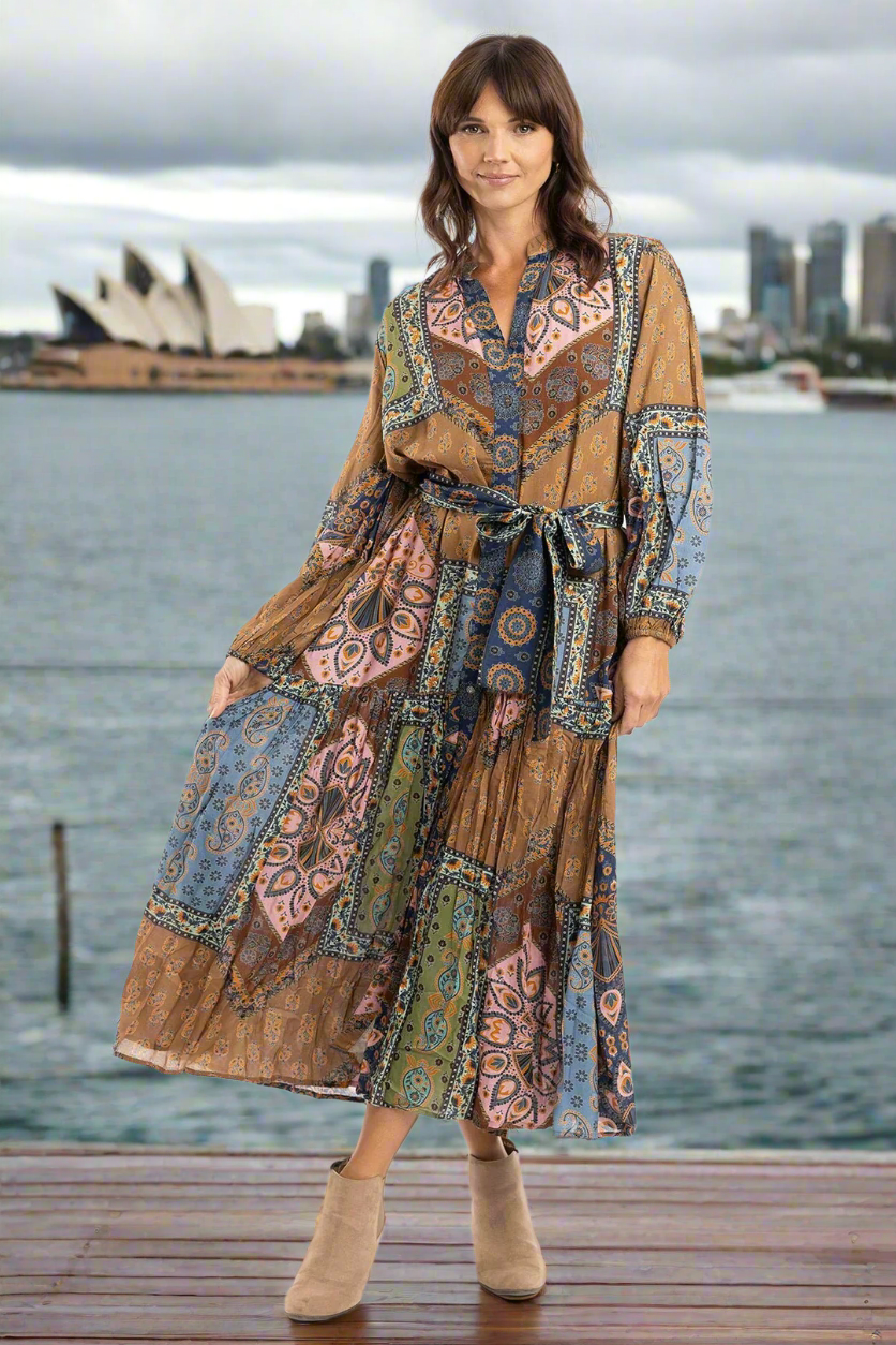 Orientique Rio Branco Buttonthrough Dress Printed colour front shot