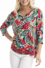 Load image into Gallery viewer, Orientique Rio Top Printed colour front closed up shot
