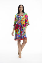 Load image into Gallery viewer, Orientique San Miguel Tassel Dress printed colour front shot
