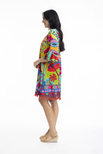 Load image into Gallery viewer, Orientique San Miguel Tassel Dress printed colour side shot
