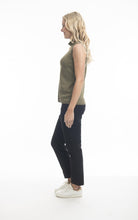 Load image into Gallery viewer, Orientique Sleeveless Knit Olive Right Side View
