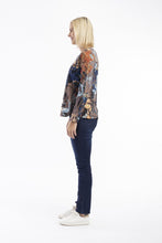 Load image into Gallery viewer, Orientique T-Shirt Contemporary V LS Abstract Floral colour side shot
