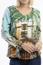 Load image into Gallery viewer, Orientique T-Shirt Contemporary V LS Alicante colour front closed up shot
