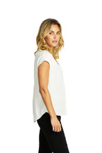 Load image into Gallery viewer, Ping Pong - Helen V-Neck Slinky Top in Ivory colour side shot
