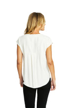 Load image into Gallery viewer, Ping Pong - Helen V-Neck Slinky Top in Ivory colour back shot
