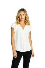 Load image into Gallery viewer, Ping Pong - Helen V-Neck Slinky Top in Ivory colour front shot

