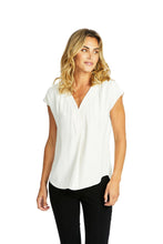 Load image into Gallery viewer, Ping Pong - Helen V-Neck Slinky Top in Ivory colour front shot
