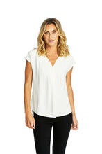 Load image into Gallery viewer, Ping Pong - Helen V-Neck Slinky Top in Ivory colour front shot
