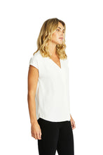 Load image into Gallery viewer, Ping Pong - Helen V-Neck Slinky Top in Ivory colour side shot
