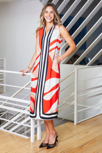 Load image into Gallery viewer, Ping Pong - Linear Maxi Dress - Linear Print front shot
