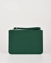 Load image into Gallery viewer, Queens Leather Pouch - Forest colour front shot

