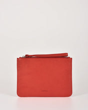 Load image into Gallery viewer, Queens Leather Pouch - Red colour front shot
