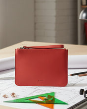 Load image into Gallery viewer, Queens Leather Pouch - Red colour front shot
