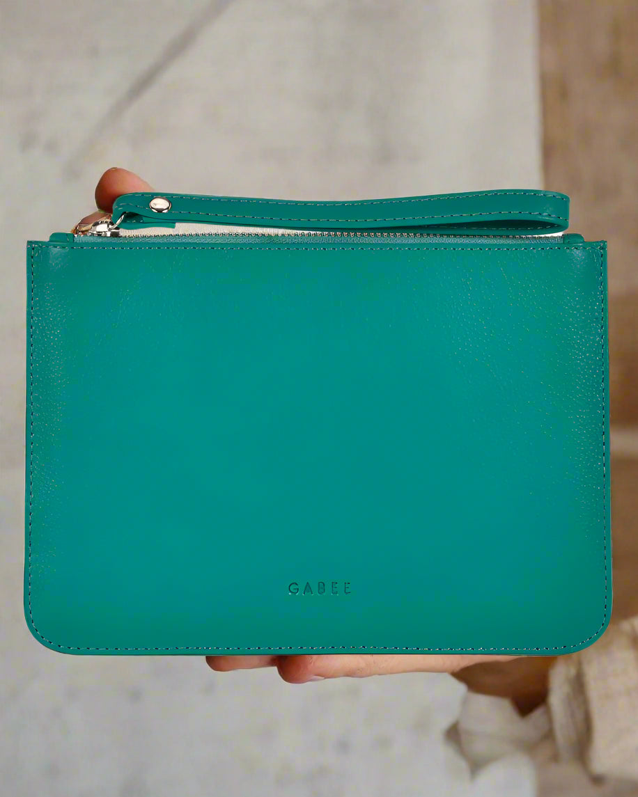 Queens Leather Pouch in Turquoise colour