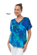 Load image into Gallery viewer, Claire Powell V Neck Short Sleeve Modal Top - Reef
