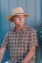 Load image into Gallery viewer, Chase Natural Raffia Unisex Panama Hat with Chocolate Leather Chin Strap

