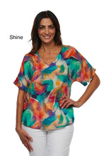 Load image into Gallery viewer, Claire Powell V Neck Short Sleeve Modal Top - Shine
