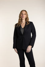 Load image into Gallery viewer, Two-T&#39;s Ponte Blazer with Mono Print Lining Front View
