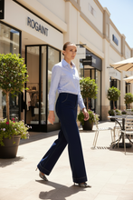 Load image into Gallery viewer, Two-T's - Classic Stripe Shirt - White Blue Stripe colour front shot
