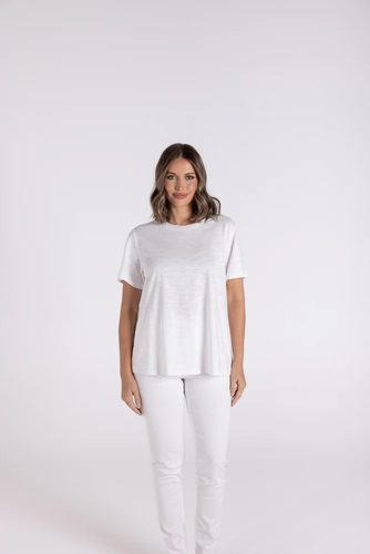 Two-T's - Crew Neck T-Shirt - White colour front shot