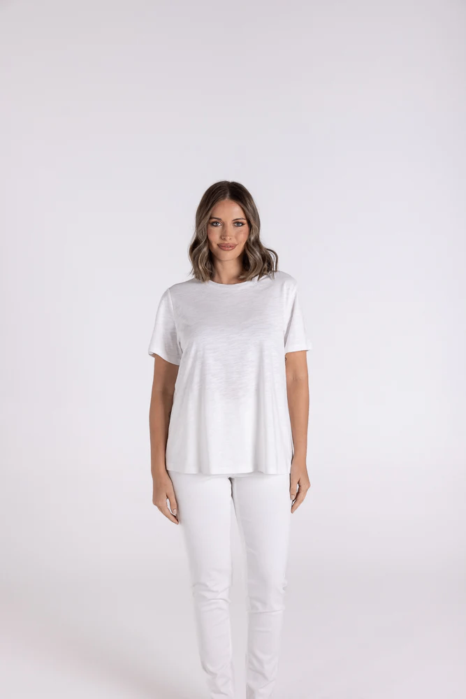 Two-T's - Crew Neck T-Shirt - White colour front shot