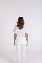 Load image into Gallery viewer, Two-T's - Crew Neck T-Shirt - White colour back shot

