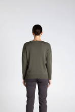Load image into Gallery viewer, Two-T's - Double V Neck Sweater - Khaki Colour back shot
