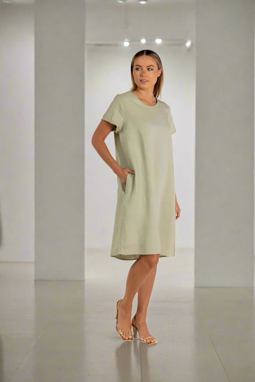 Two-T's - Fringe Festival Dress - Avocado side shot