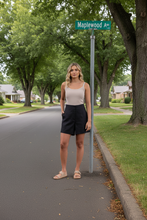 Load image into Gallery viewer, Two-T's - Linen Viscose Short - Black colour front shot
