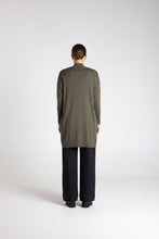 Load image into Gallery viewer, Two-T's - Merino Long Cardigan - Khaki colour back shot
