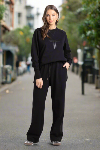 Two-T's - Track Pant - Black colour front shot