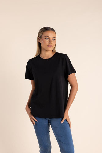 Two-T's Crew Tee - Black Front View