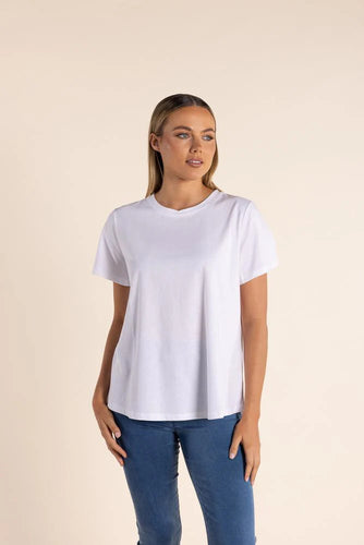 Two-T's Crew Tee in colour White front shot