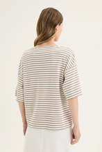 Load image into Gallery viewer, Yarra Trail - Banda Tee - Ecru/ Mocha colour back shot

