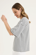 Load image into Gallery viewer, Yarra Trail - Banda Tee - White/ Nori colour side shot
