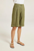 Load image into Gallery viewer, Yarra Trail - Bermuda Short in Moss colour side shot
