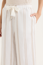 Load image into Gallery viewer, Yarra Trail - Byron Pant - White/ Twine colour front closed up shot
