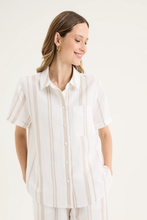 Load image into Gallery viewer, Yarra Trail - Byron Shirt - White/ Twine colour front shot
