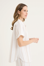 Load image into Gallery viewer, Yarra Trail - Byron Shirt - White/ Twine colour side shot
